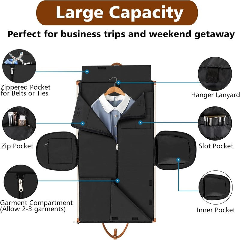 50L 2in1 Garment Duffle Bag Shoe Compartment Hanging Suit Travel Carry On2