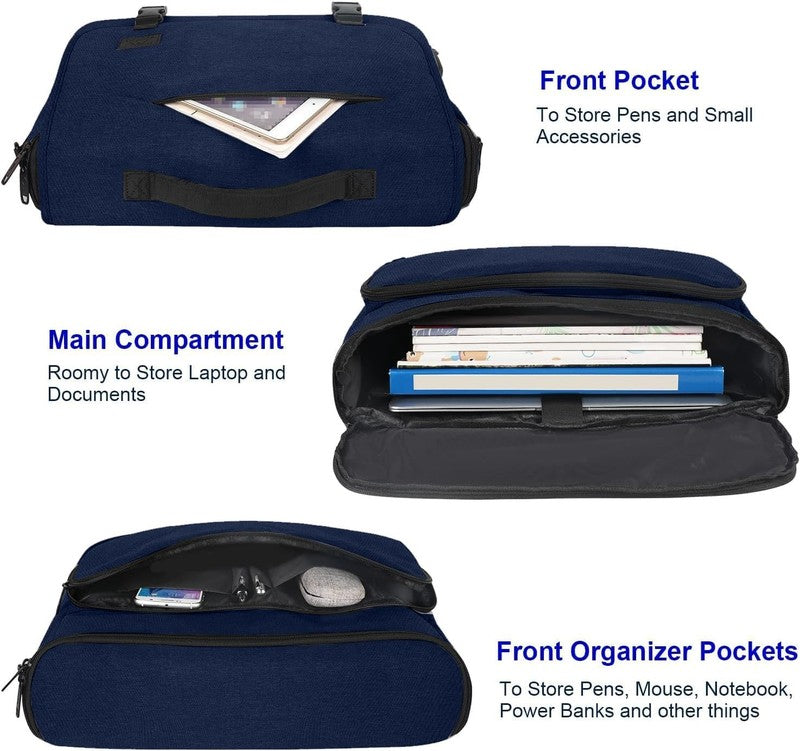 Messenger Bag Men 15.6 Inch Laptop Water Resistant Crossbody Satchel Blue3