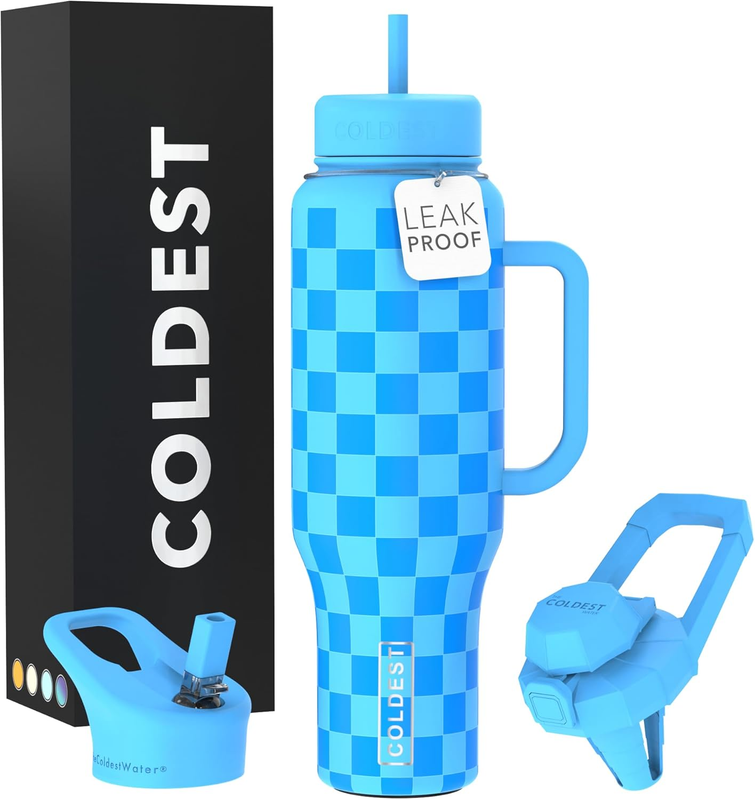 Coldest 46oz Insulated Tumbler with Handle Straw Leak Proof Stainless Steel Cup11