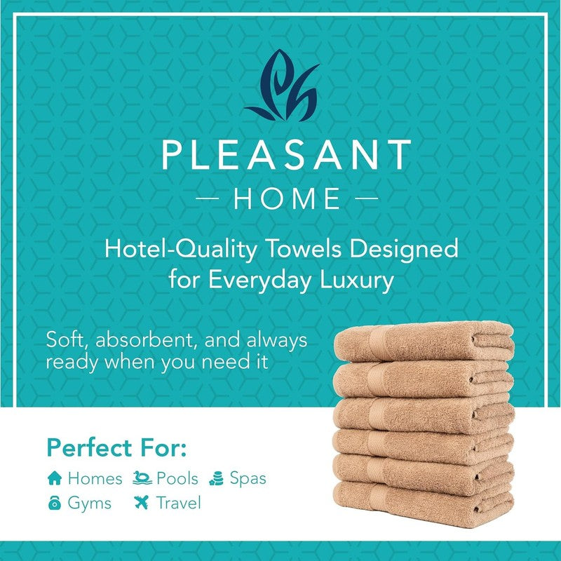 Pleasant Home Bath Towels Set of 6 (24” X 50”) 100% Cotton, 515 GSM | Lightweigh1