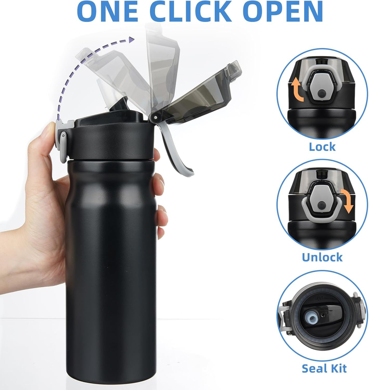 Water Bottle with Straw 18Oz Insulated Water Bottles Reusable Stainless Steel Me2