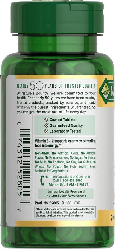 Vitamin B12 1000 Mcg Supplements, Supports Energy Metabolism, 200 Ct6
