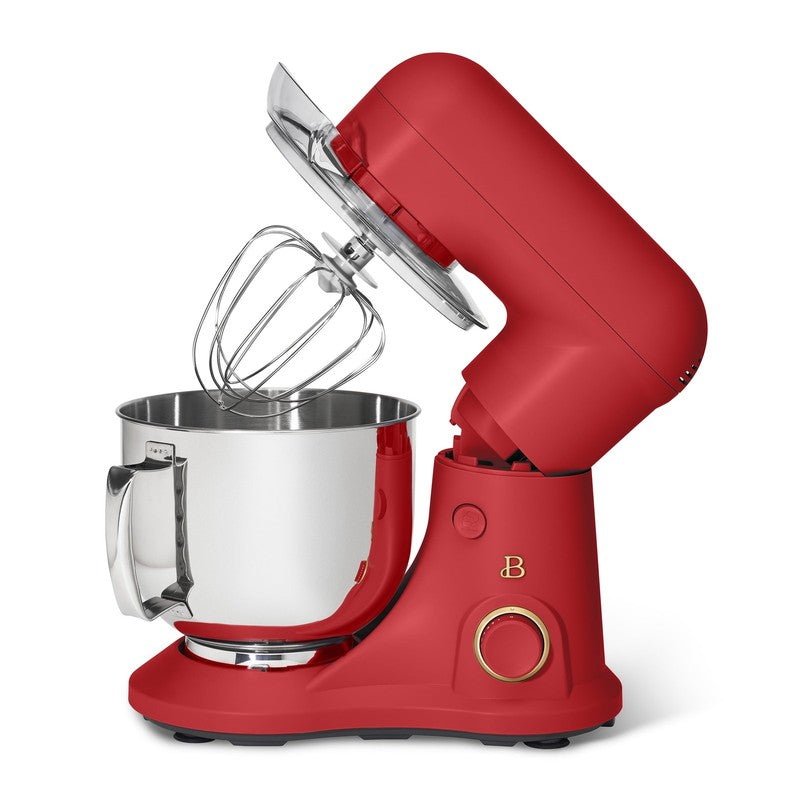 Beautiful 5.3 QT Stand Mixer w/ Flat Beater, Dough Hook by Drew Barrymore Red8