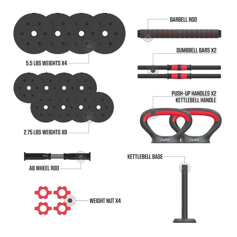 Smartbell Gym 5-In-1 Adjustable Dumbbell Set & Weight Set for Home Workouts, 453