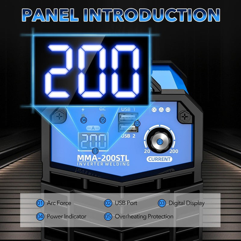 200A Mini Welding Machine 110V Stick Welder ARC Welder Machine IGBT Inverter MMA6