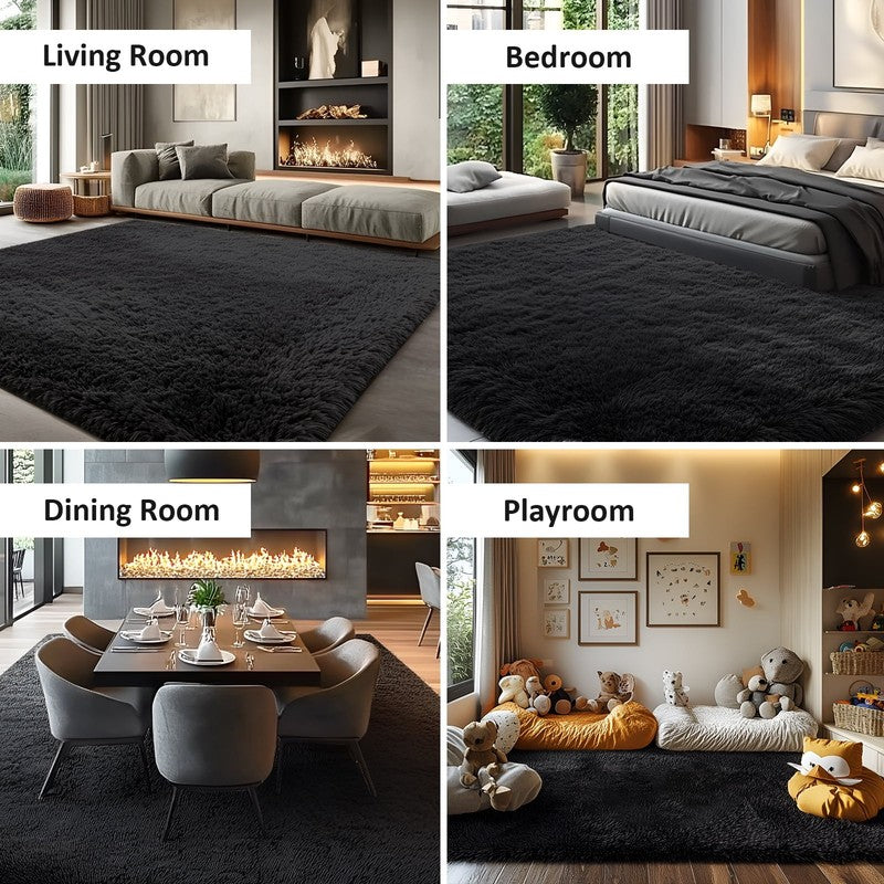 Shag Area Rugs, 5Ft X 8Ft Soft Fluffy Indoor Carpet for Living Room Bedroom Deco3