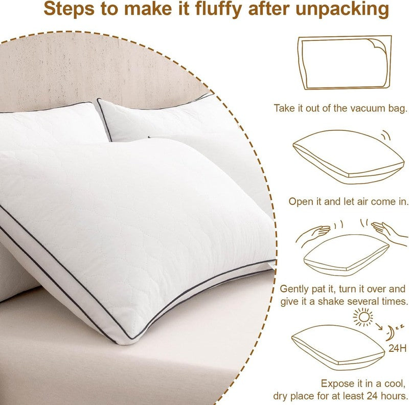 4PCS Queen Pillows Hotel Quality Microfiber Soft Supportive 20x30"5