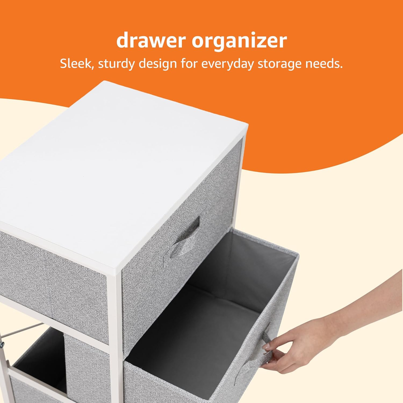 4 Drawer Fabric Storage Organizer Unit Closet Bedroom White2