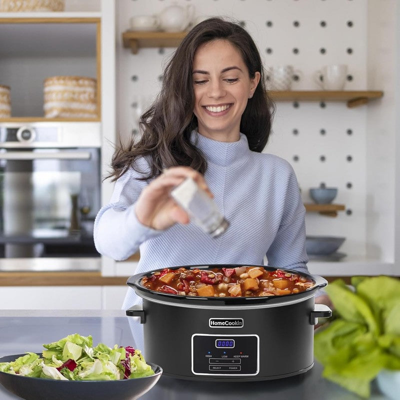 8Qt Programmable Slow Cooker Black Stainless Steel Kitchen Appliance4