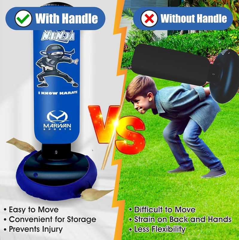 Punching Bag for Kids with Boxing Gloves Ages 4 12 – 63" Inflatable Boxing Bag f7