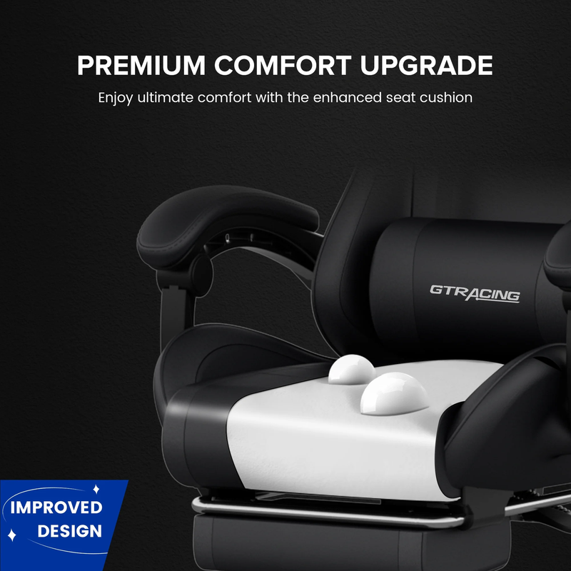 Ergonomic Gaming Office Chair GTWD 200 Adjustable Pillows Footrest Black5