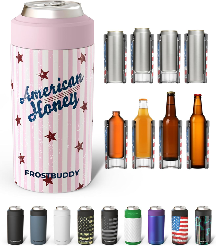 Universal Can Cooler Stainless Steel Fits 12oz 16oz Slim Cans Bottles11