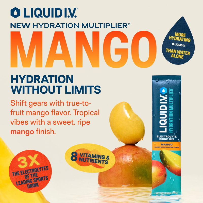 Liquid I.V. Hydration Multiplier Mango 16 Servings Electrolyte Powder1
