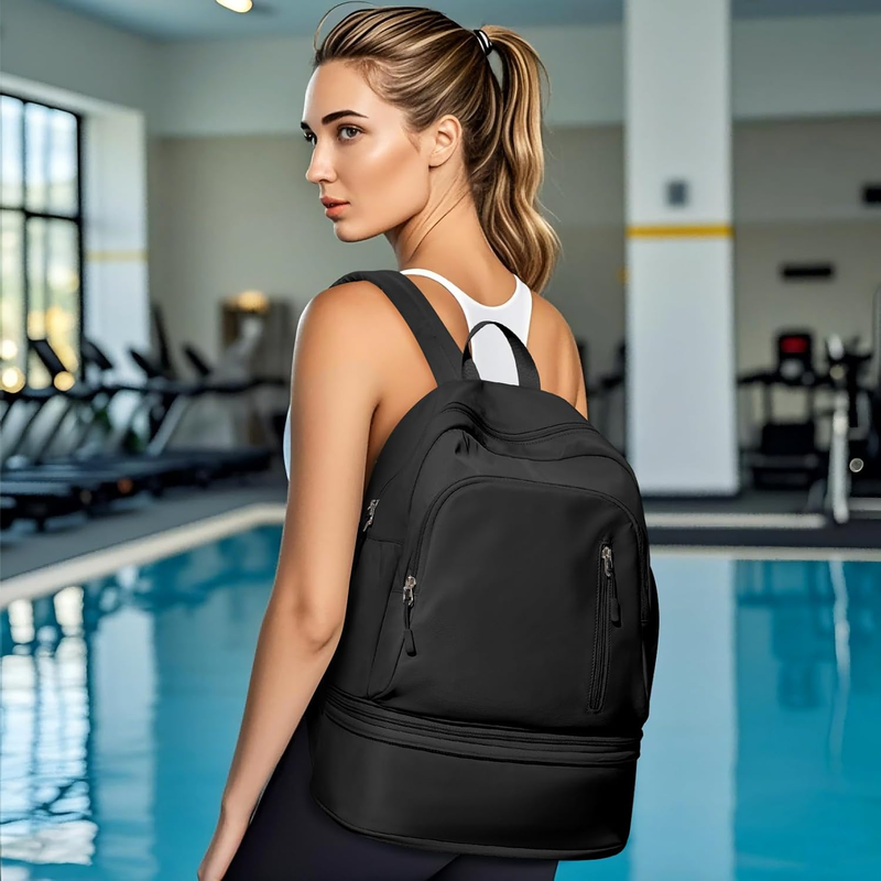 Gym Backpack for Women w/ Shoe Compartment Wet Pocket Travel Sports Bag4