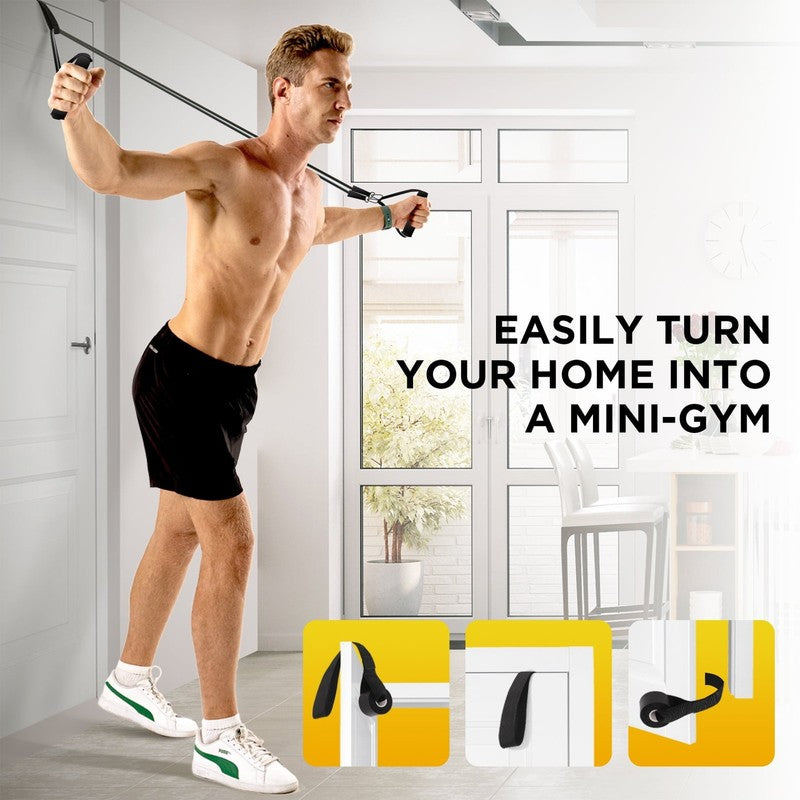 150 lb Resistance Bands Set with Door Anchor & Handles for Home Gym Fitness7