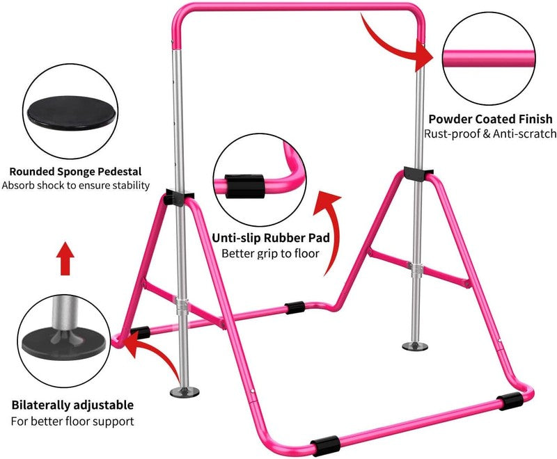 Expandable Gymnastics Bars, Adjustable Height Gymnastic Horizontal Bars, Childre4