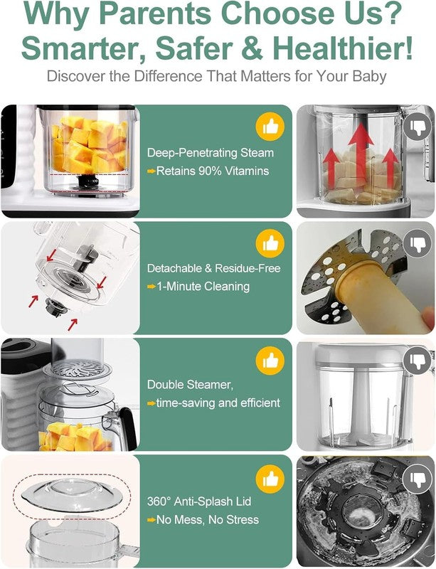 Baby Food Maker Multifunction Steamer Blender Chopper Auto Cooking Touch2