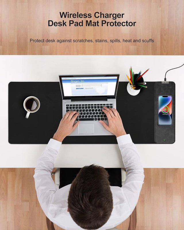 Wireless Charging Mouse Pad, Large Gaming Desk Mat with Non-Slip Base3