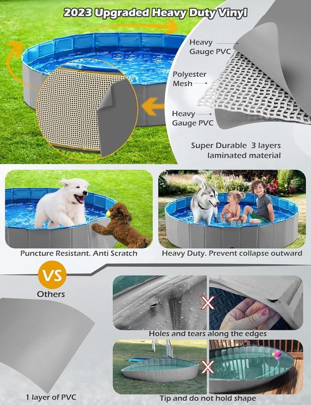 Foldable Dog Pet Bath Pool Collapsible Dog Pet Pool Bathing Tub Kiddie Pool Dogg3