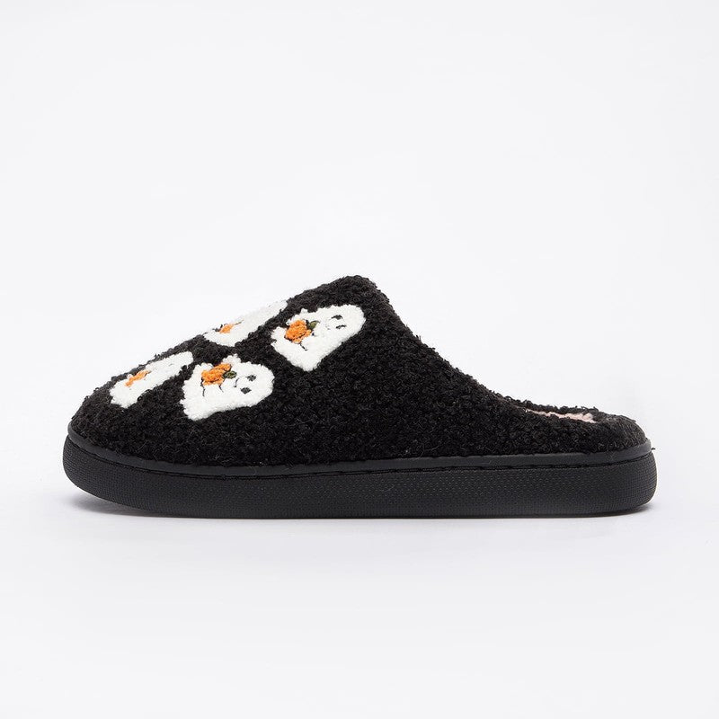 Cute Ghost Plush Halloween Slippers Warm Comfy Slip On for Women & Men7