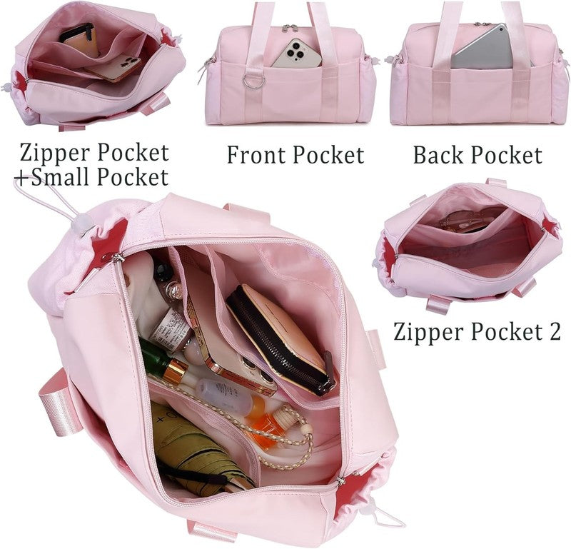 Everyday Mini Gym Bag Women 2.0 Tote Waterproof Travel Duffle Pink Coin Wallet3
