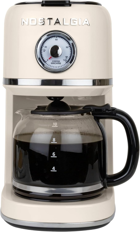 Retro 10 Cup Coffee Maker One-Touch Drip Brew Cream 50oz Carafe7