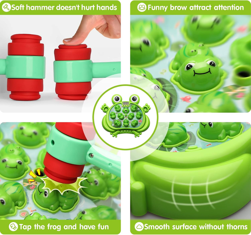 Whack A Frog Game Toy Kids 5 Modes 45 Levels Light Up Musical Toddler Toy4