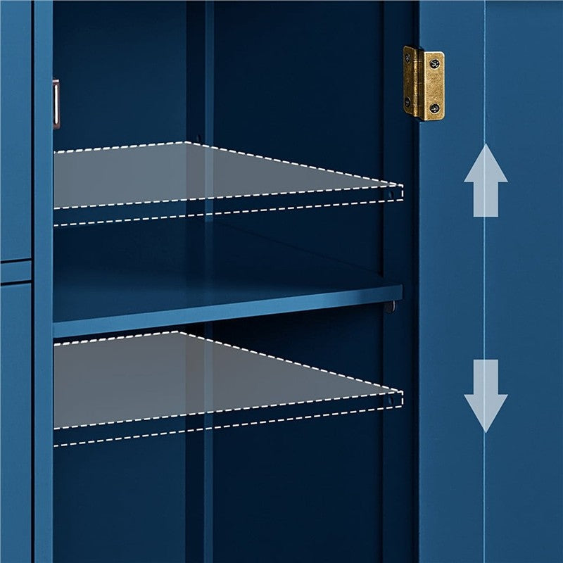 Wooden Bathroom Cabinet with Drawer and Freestanding, Navy Blue3