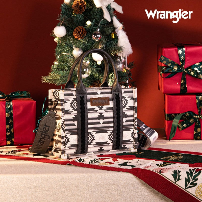 Wrangler Aztec Tote Bag for Women Boho Shoulder Purses and Handbags, Black2