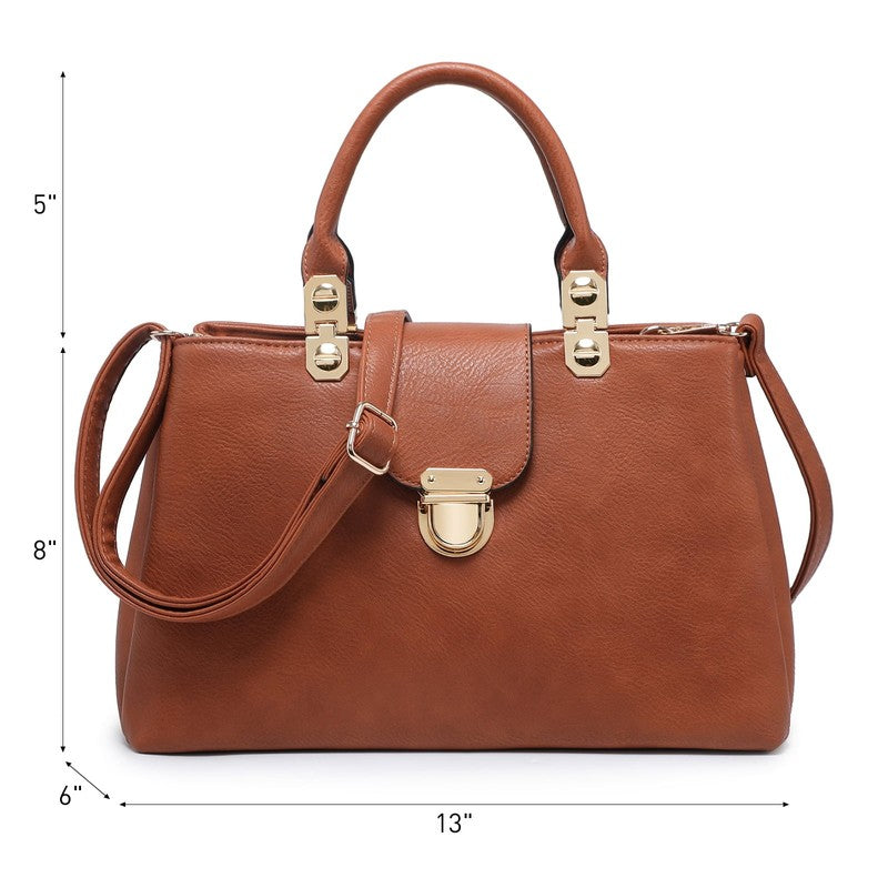 Women Satchel Handbag Vegan Leather Top Handle Medium Tote Shoulder Bag4