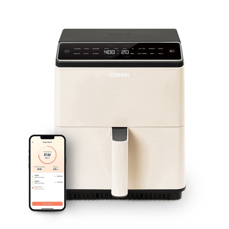 Dual Blaze 6.8Qt Ceramic Coating Smart Air Fryer off White11