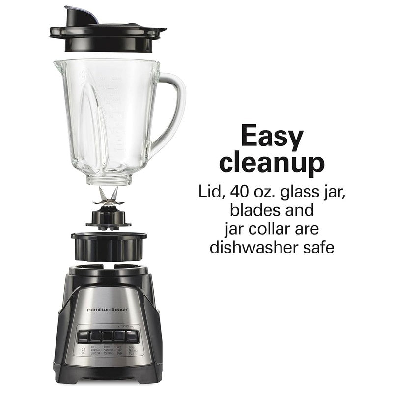 Power Elite Wave Action Blender 700W 40oz Glass Jar 12 Functions Crush Ice Smoot4