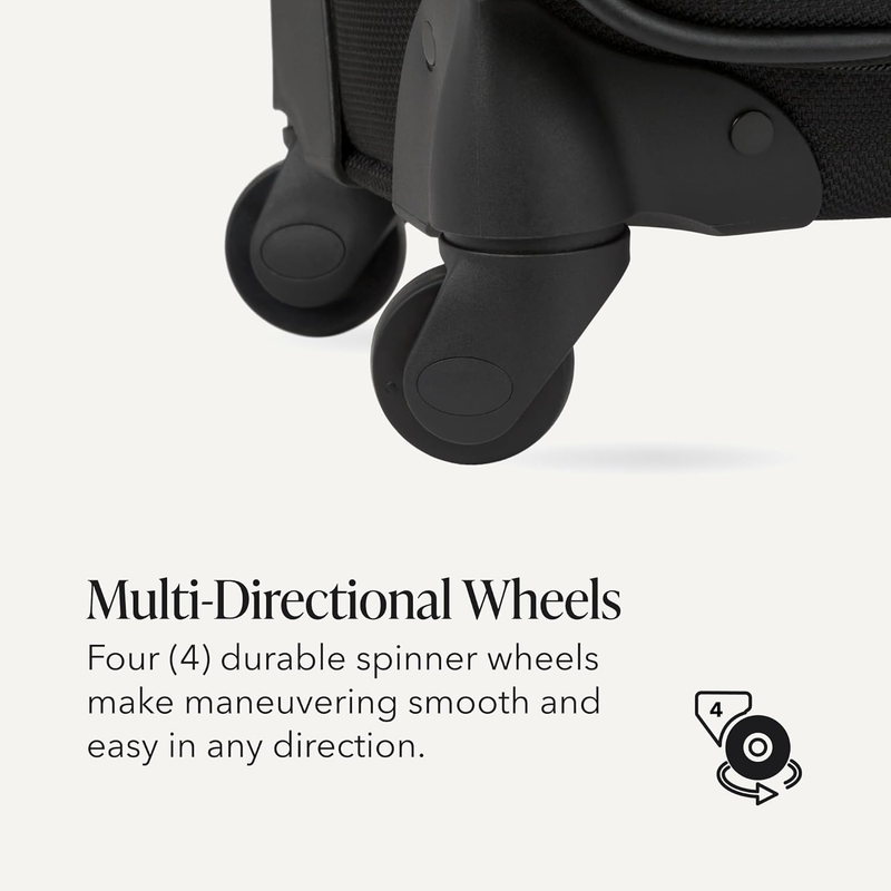 Sion Expandable Softside Spinner Luggage Large Checked Suitcase Black5