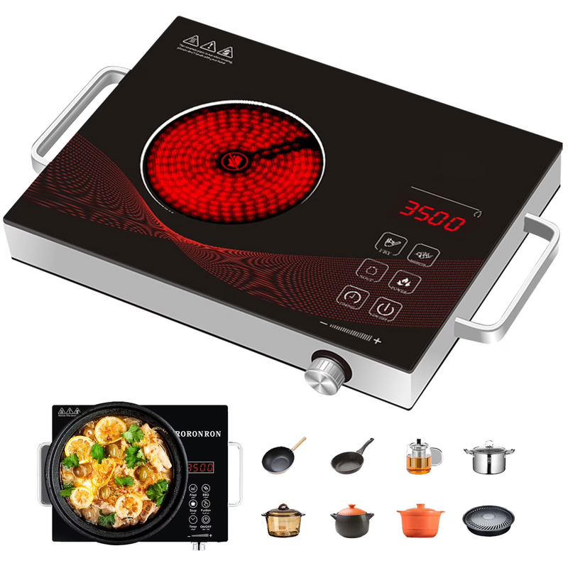 3500W Electric Ceramic Stove Hot Plate Infrared Induction Cooktop 110V0