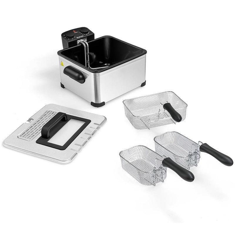 Electric Deep Fryer 5.3 Qt/21 Cup Stainless Steel 1700W with Triple Basket11