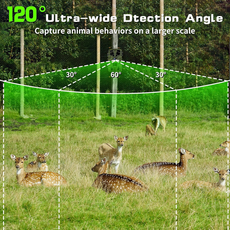 4K 48MP WiFi Trail Camera 0.1S Trigger Night Vision Waterproof IP66 120° BT7