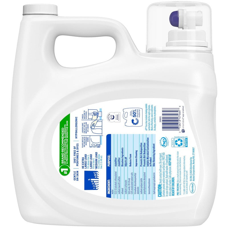 Free Clear Liquid Laundry Detergent, Odor Relief, 118 Oz, 79 Loads10