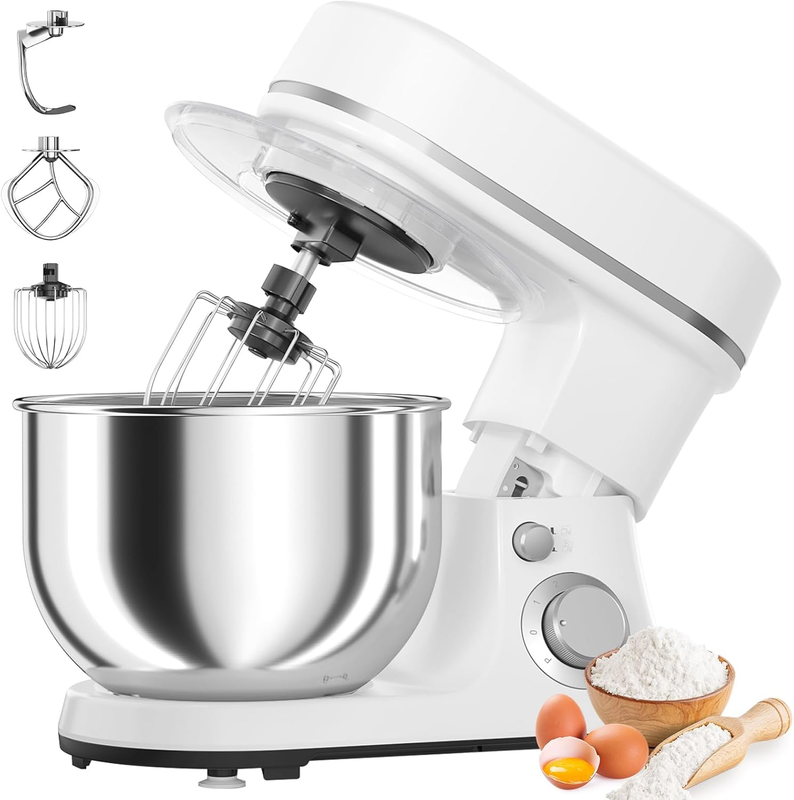 800W Stand Mixer 5.3QT 6-Speed w/ Pulse Dough Hook Whisk Beater8