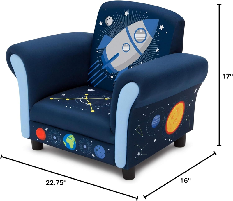 Space Adventures Kids Upholstered Chair, Blue2