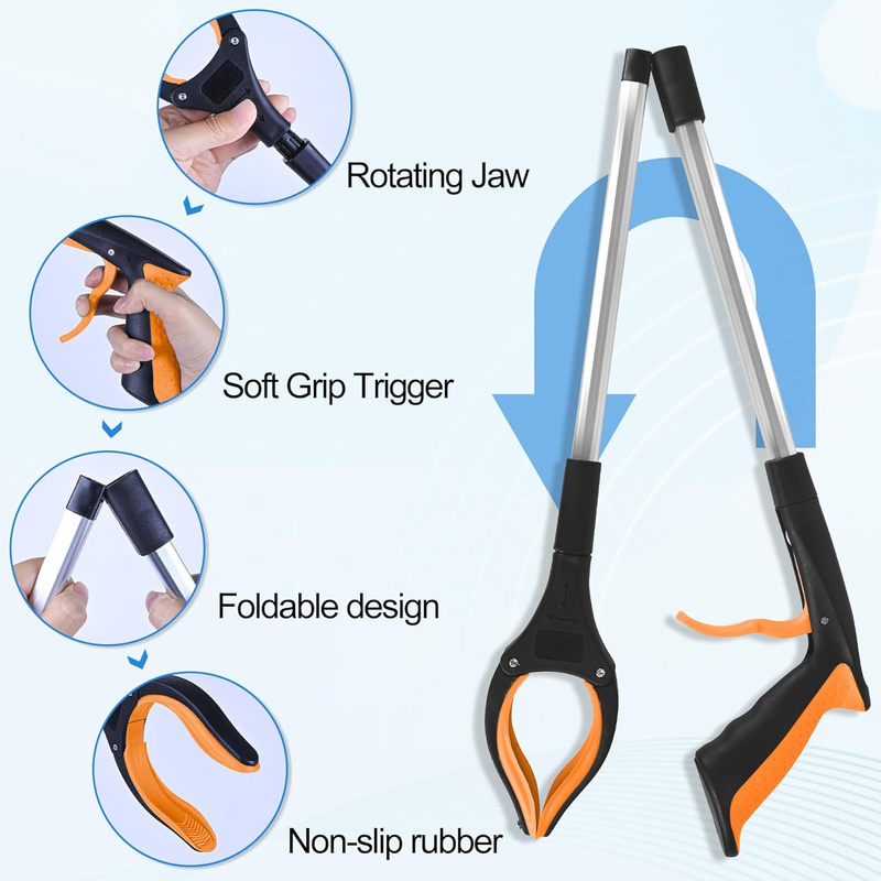 6 Pack 32 Inch Commercial Trash Grabber for Elderly Assist, Heavy Duty Lightweig2