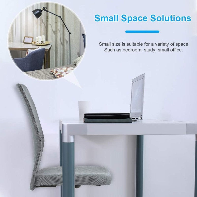 Ergonomic Mid Back Mesh Office Chair with Back Support - Grey Swivel Chair3