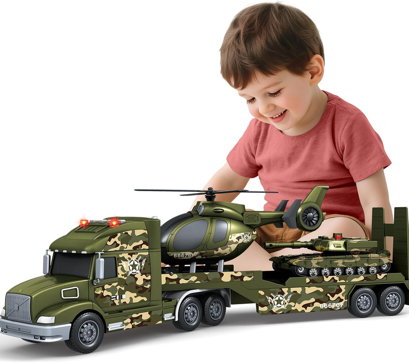 Army Truck Boy Toys, 3 4 5 6 Vehicle Car Toy Brithday Gifts, 3 in 1 Extra Large7
