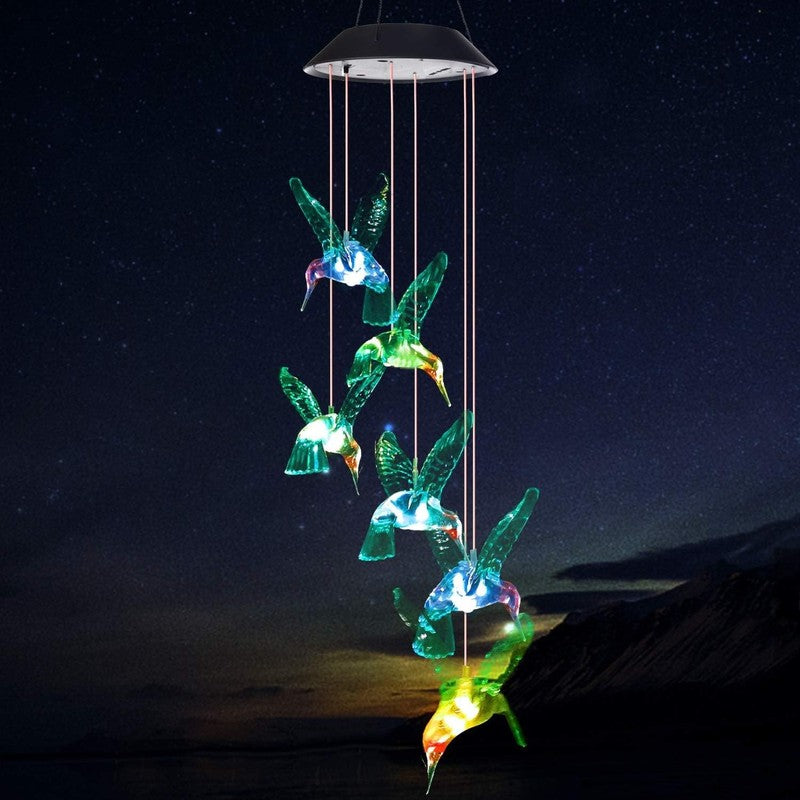 Wind Chime, Solar Hummingbird Wind Chimes Outdoor/Indoor,Birthday Gifts for Mom 1