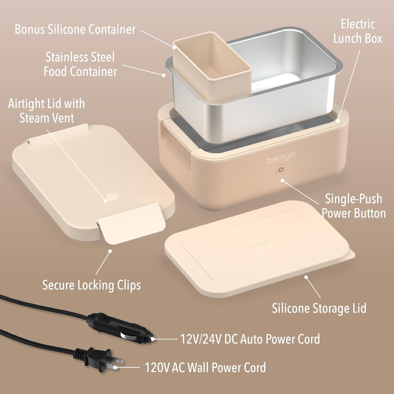 Electric Heated Lunch Box Portable Food Warmer 12V/24V/120V5