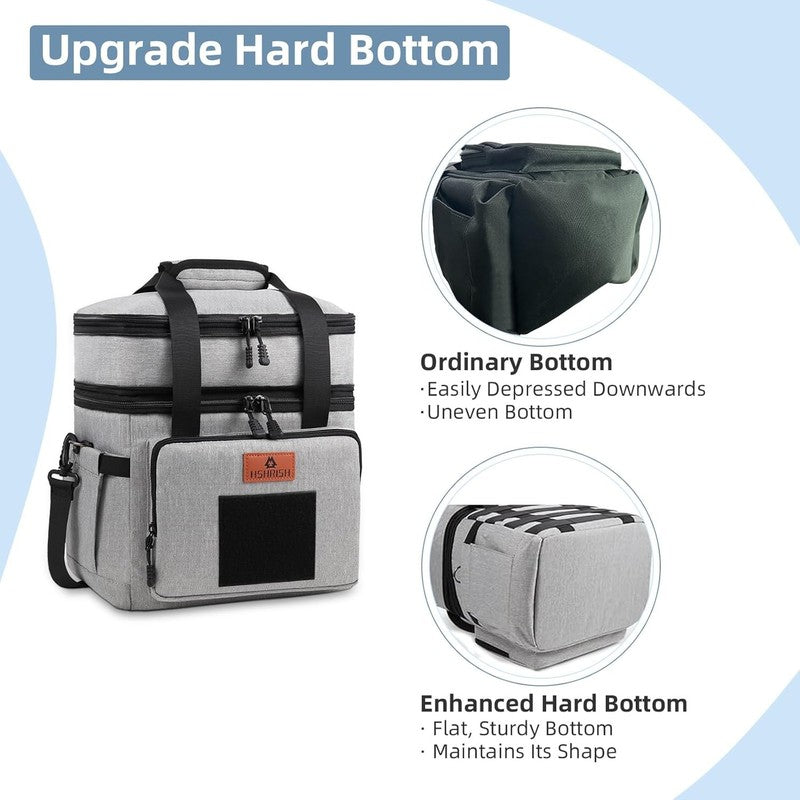 Double Deck Insulated Tactical Lunch Bag 15L Grey Adults3