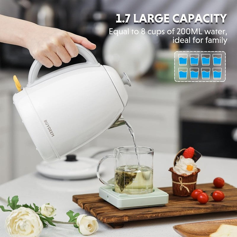 Electric Kettle 1.7L 1440W Stainless Steel Cordless Auto Shut Off Arctic White1