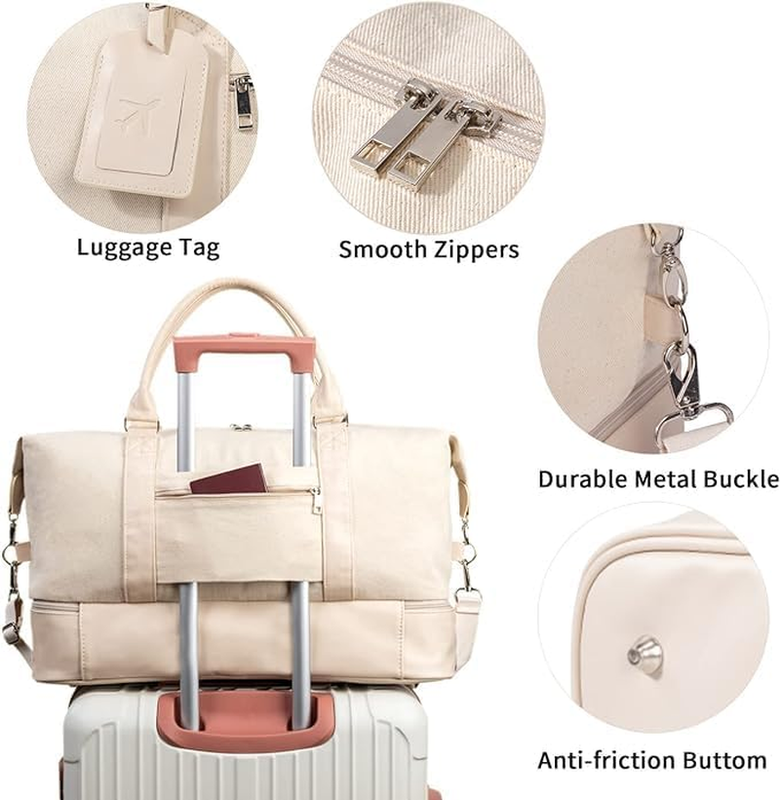 Weekender Bags for Women   21 Inch Large Travel Duffel Bag 2 Piece Set with Shoe4
