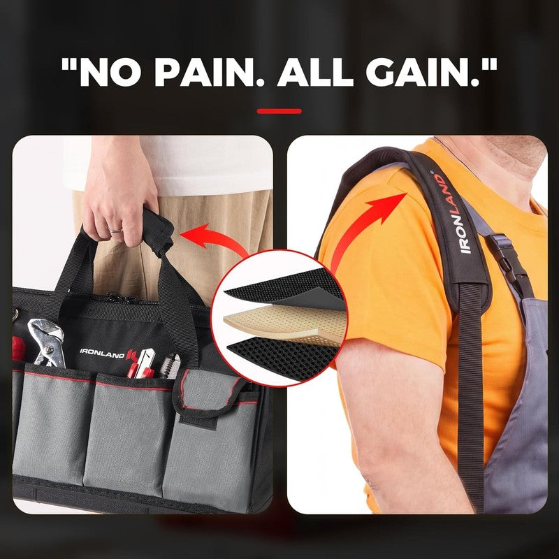 16.5" Hard Bottom Tool Bag Waterproof Heavy Duty Organizer for Men Mechanics3