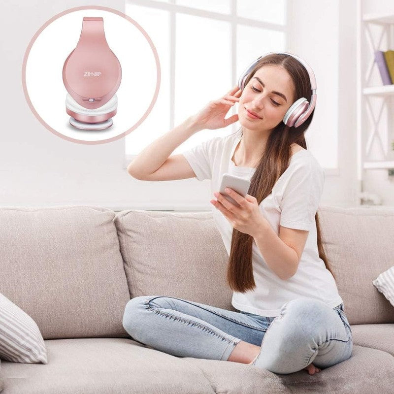 Rose Gold Bluetooth Over Ear Headphones, Foldable, Wired/Wireless, Soft Earmuffs2
