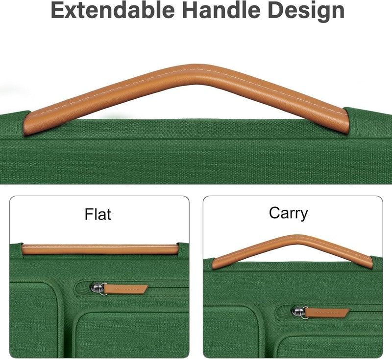 15.6 Inch Laptop Shoulder Bag 360 Protective Messenger 4 Zipper Pockets6